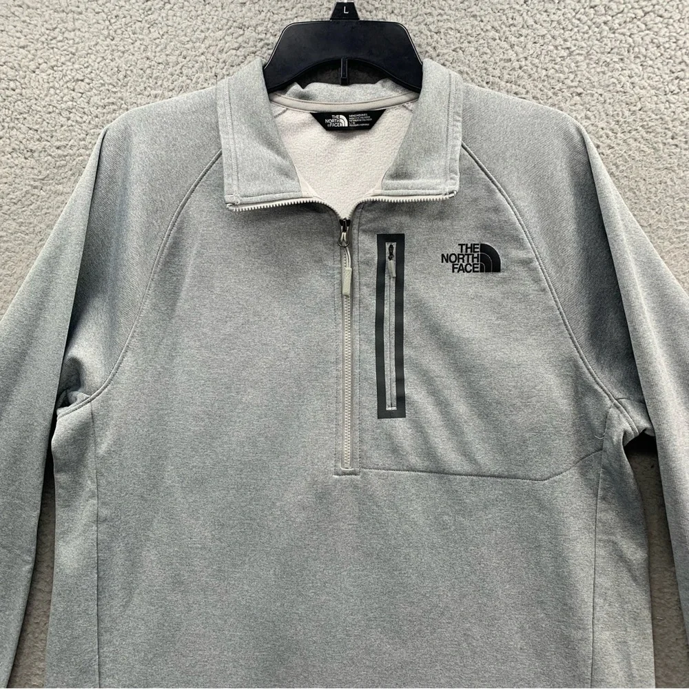The North Face Canyonlands 1/2 Zip Pullover Shirt Mens Size Large Gray Zip Logo